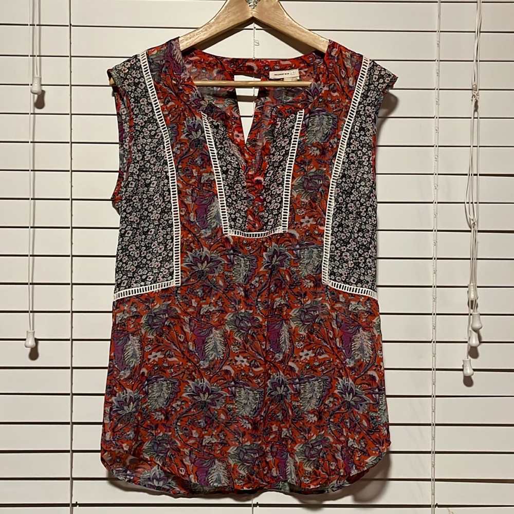Anthrpologie Meadow Rue Boho Hippie Floral Sleevesless Top